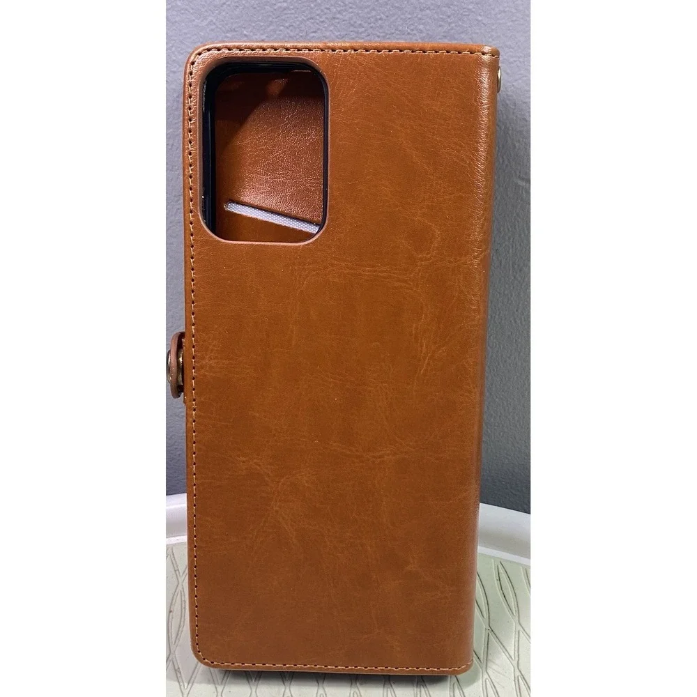 Xcase Bar Brown Leather Phone Case/Wallet/Stand For iPhone 13 Pro Max 6.75x3.25